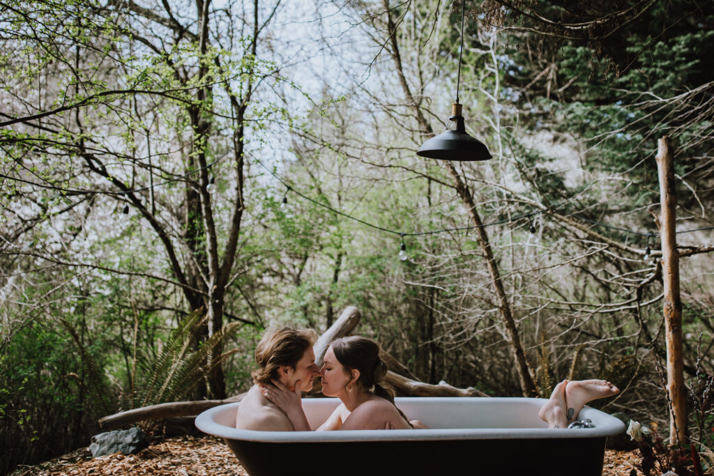 Couples Outdoor Bath Session // Lexi + Al